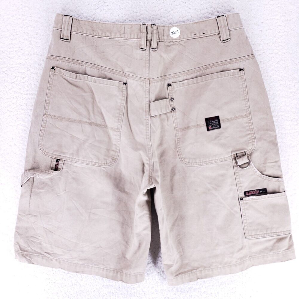 Carbon Jean Shorts Denim Cotton Mens SZ 36 Tan Straight VTG 90s Carpenter Y2K